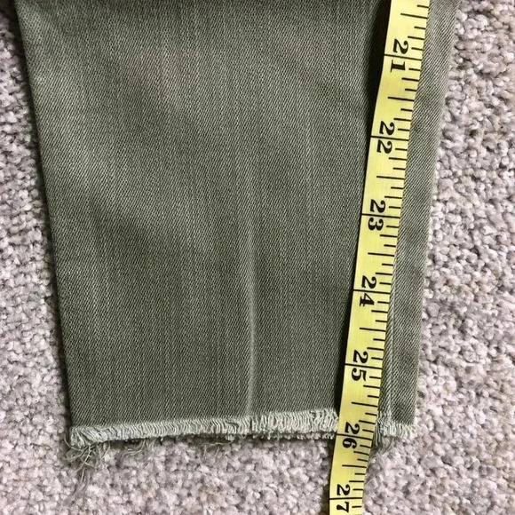 Level 99 Skinny Jeans Green Raw Hem Cropped - Picture 5 of 12